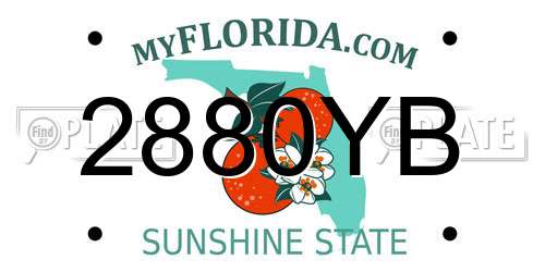 2880YB Florida License Plate
