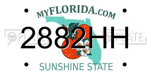 2882HH Florida License Plate