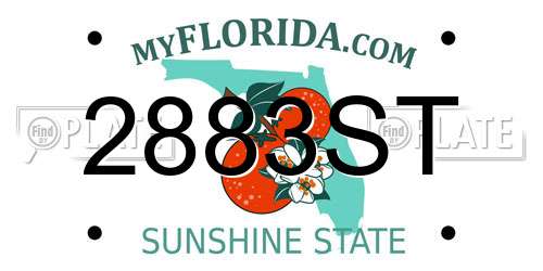 2883ST Florida License Plate