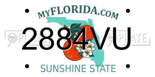 2884VU Florida License Plate
