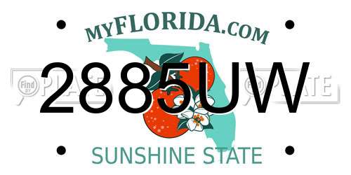 2885UW Florida License Plate