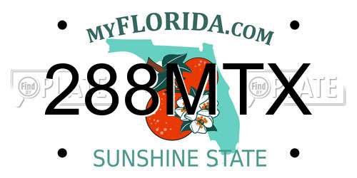 288MTX Florida License Plate