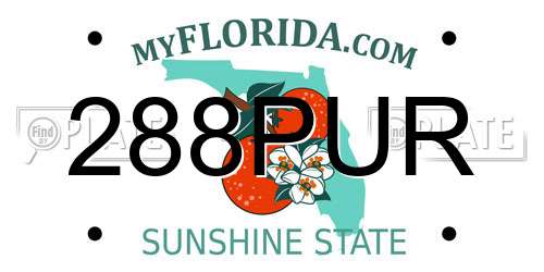 288PUR Florida License Plate