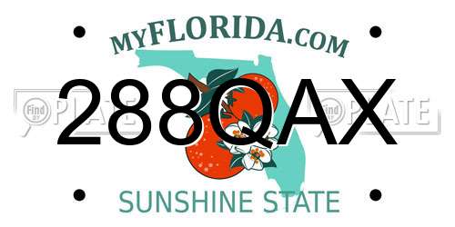 288QAX Florida License Plate
