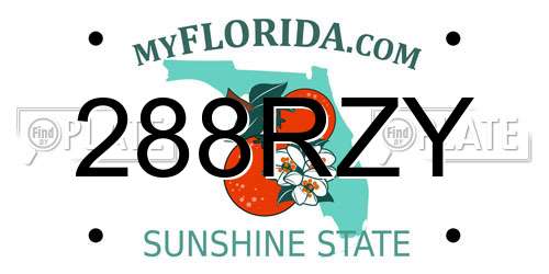 288RZY Florida License Plate