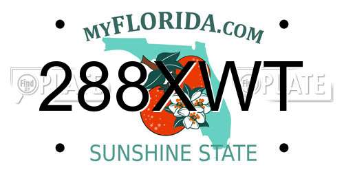 288XWT Florida License Plate