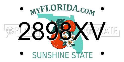 2898XV Florida License Plate