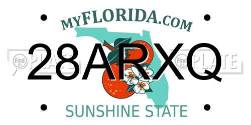 28ARXQ Florida License Plate