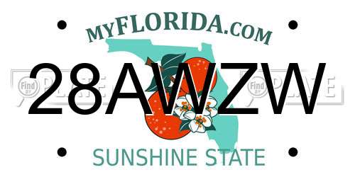 28AWZW Florida License Plate