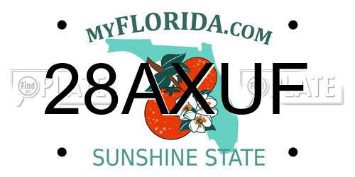 28AXUF Florida License Plate