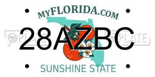 28AZBC Florida License Plate