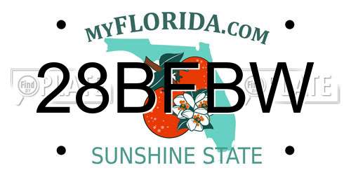 28BFBW Florida License Plate