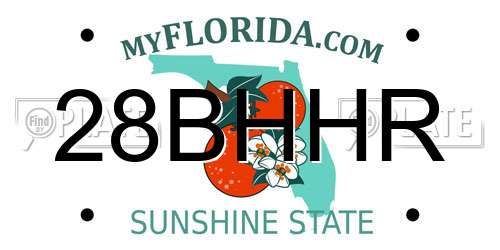 28BHHR Florida License Plate