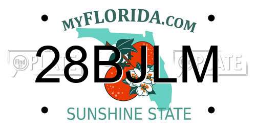 28BJLM Florida License Plate