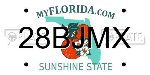 28BJMX Florida License Plate