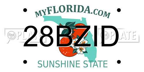 28BZID Florida License Plate