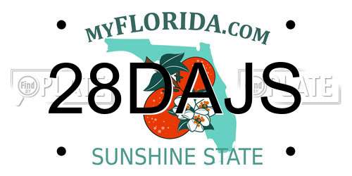 28DAJS Florida License Plate