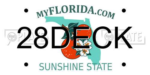28DECK Florida License Plate