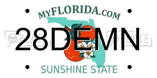 28DEMN Florida License Plate