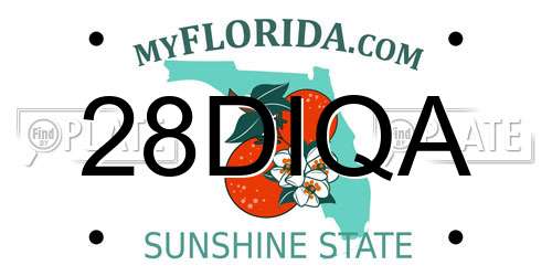 28DIQA Florida License Plate