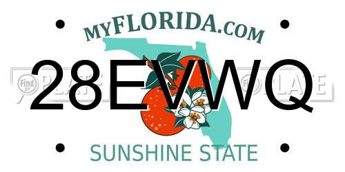 28EVWQ Florida License Plate