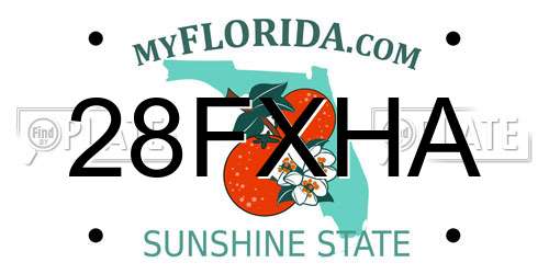 28FXHA Florida License Plate