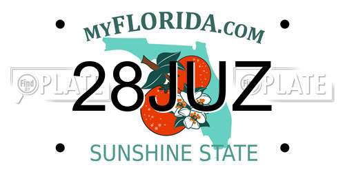 28JUZ Florida License Plate