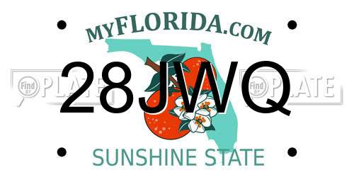 28JWQ Florida License Plate