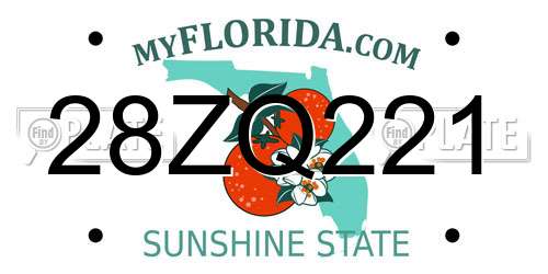 28ZQ221 Florida License Plate
