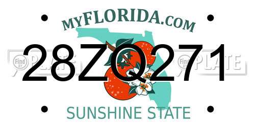 28ZQ271 Florida License Plate
