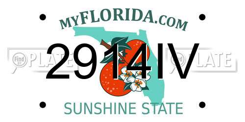 2914IV Florida License Plate