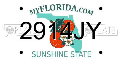 2914JY Florida License Plate