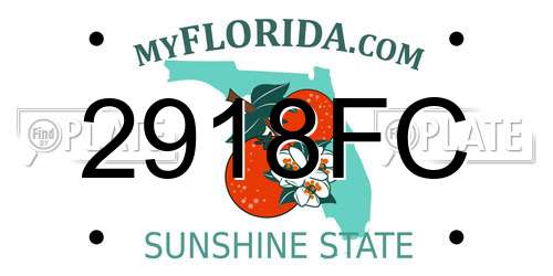2918FC Florida License Plate
