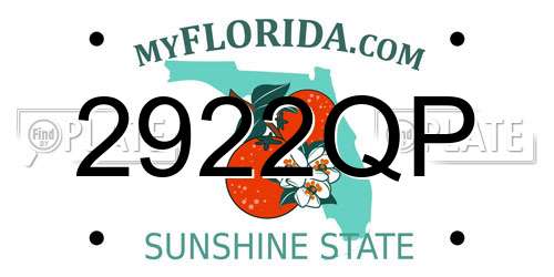 2922QP Florida License Plate