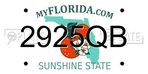 2925QB Florida License Plate