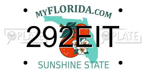 292EIT Florida License Plate
