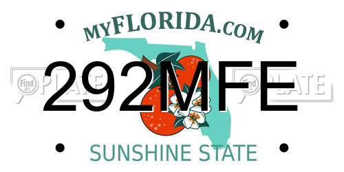 292MFE Florida License Plate