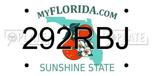 292RBJ Florida License Plate