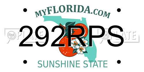 292RPS Florida License Plate