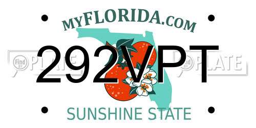 292VPT Florida License Plate