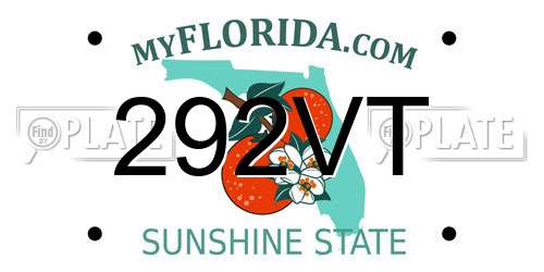 292VT Florida License Plate