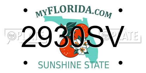 2930SV Florida License Plate