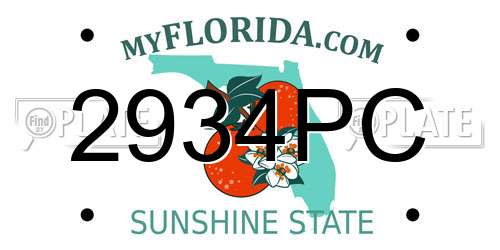 2934PC Florida License Plate