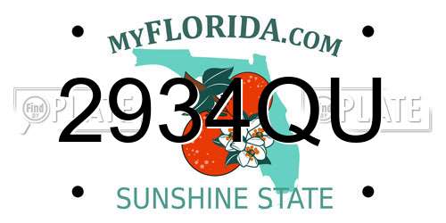 2934QU Florida License Plate