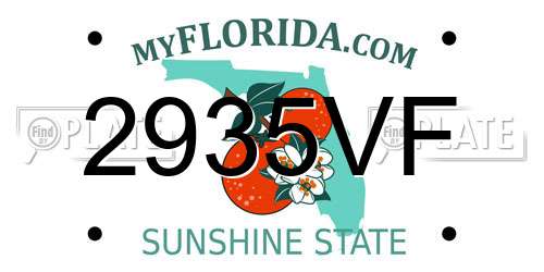 2935VF Florida License Plate