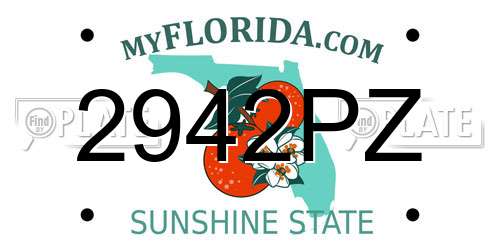2942PZ Florida License Plate