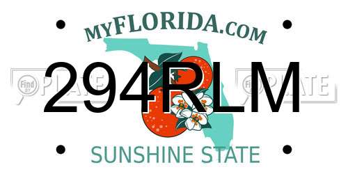 294RLM Florida License Plate