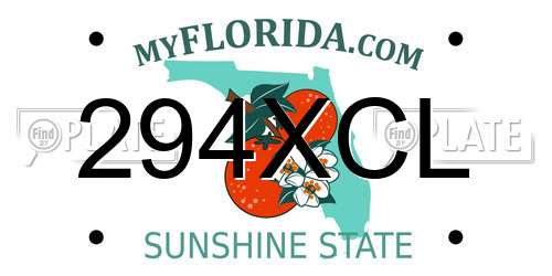 294XCL Florida License Plate