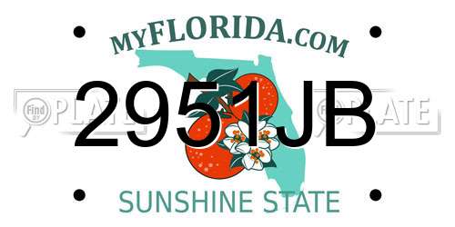 2951JB Florida License Plate