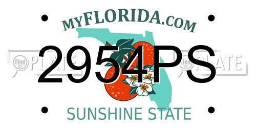 2954PS Florida License Plate